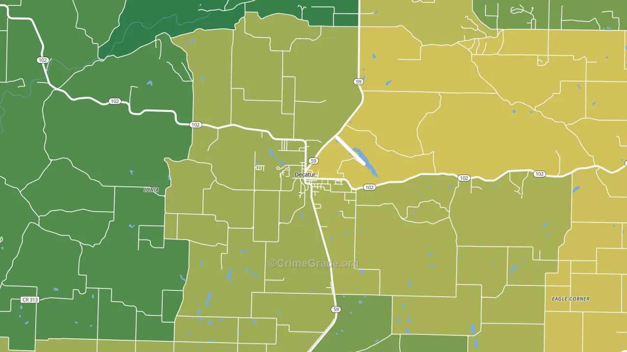 72722, AR Map of Vehicle Theft Rates