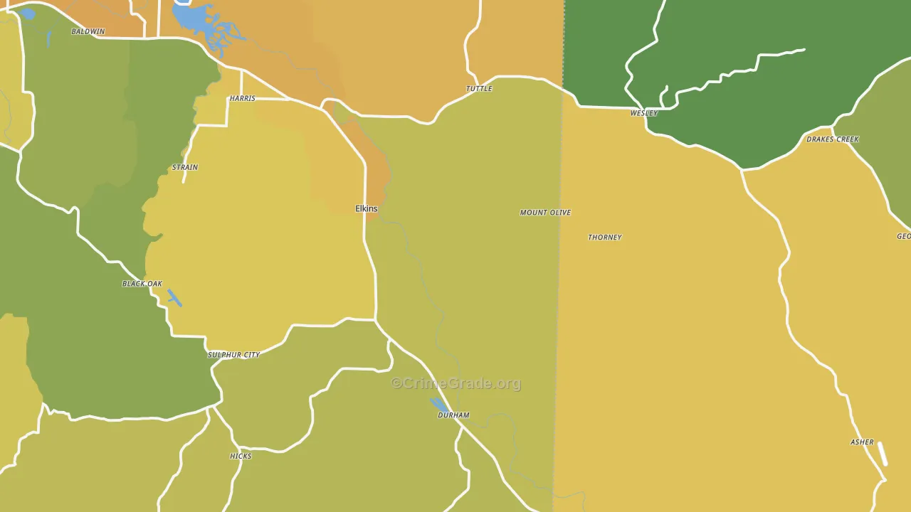 72727, AR Map of Vehicle Theft Rates