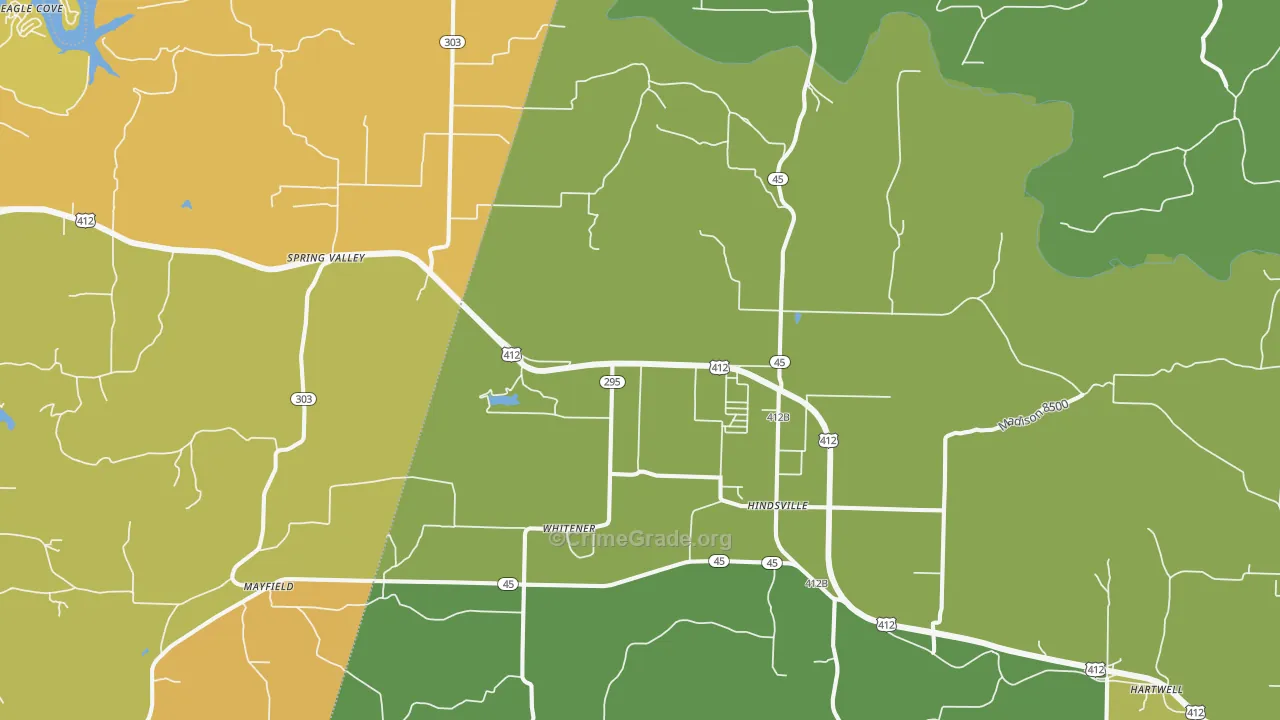 72738, AR Map of Vehicle Theft Rates
