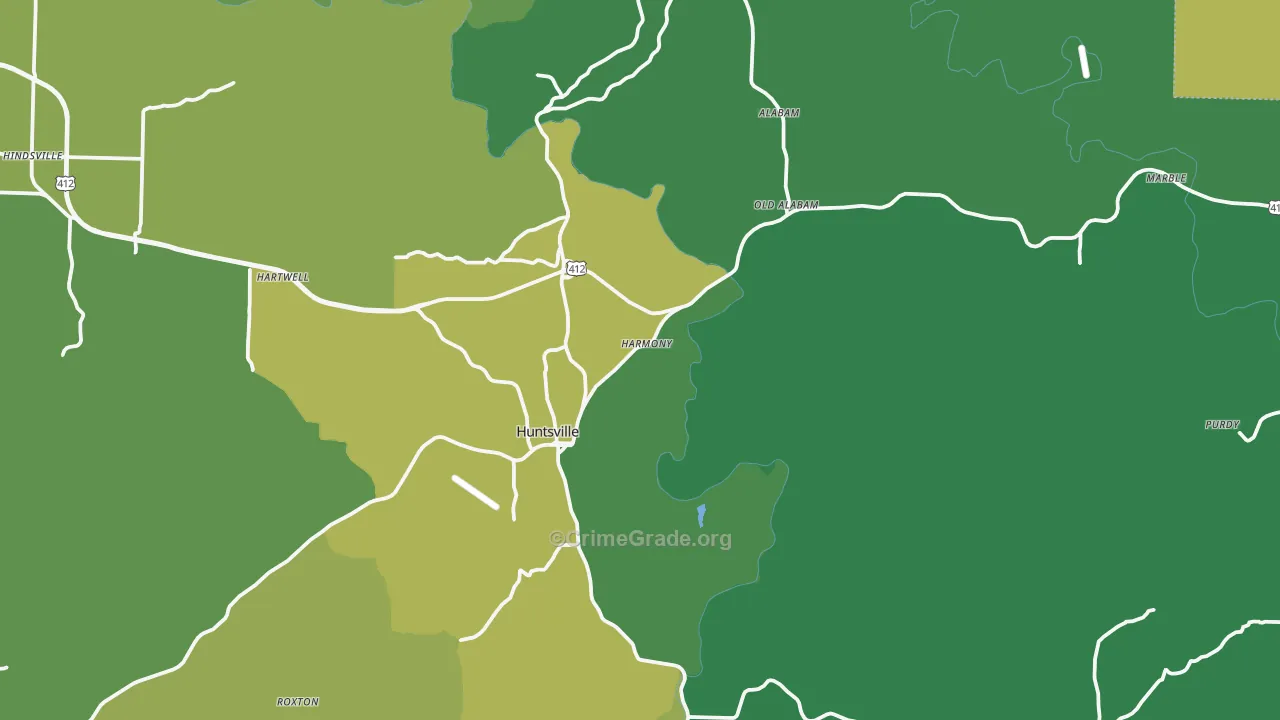 72740, AR Map of Vehicle Theft Rates