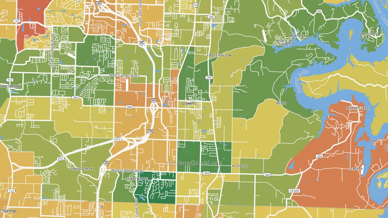 72745, AR Map of Vehicle Theft Rates