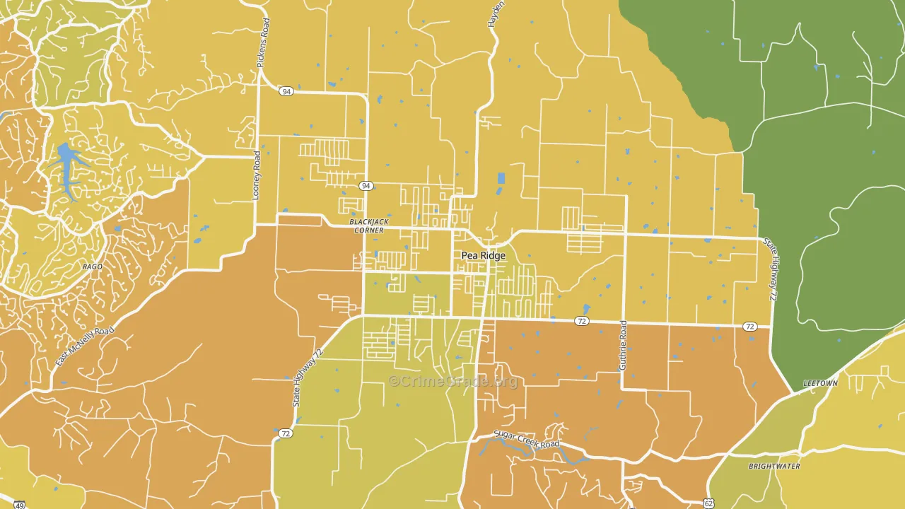 72751, AR Map of Vehicle Theft Rates