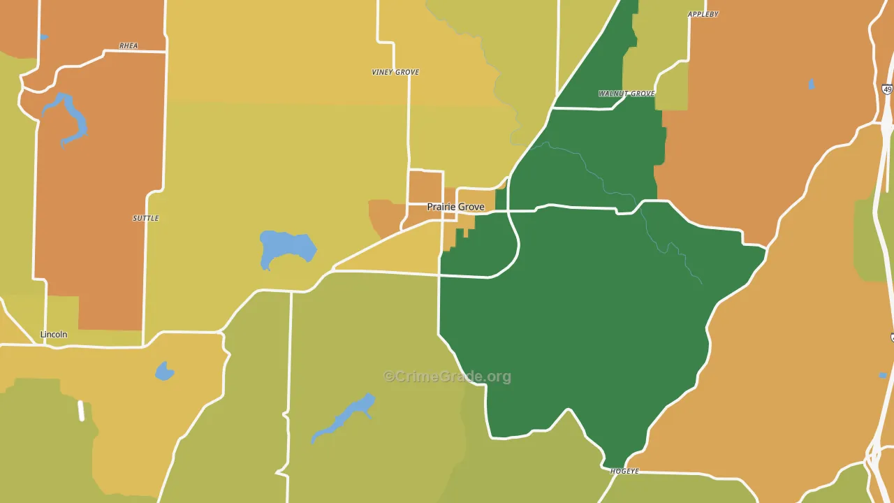 72753, AR Map of Vehicle Theft Rates