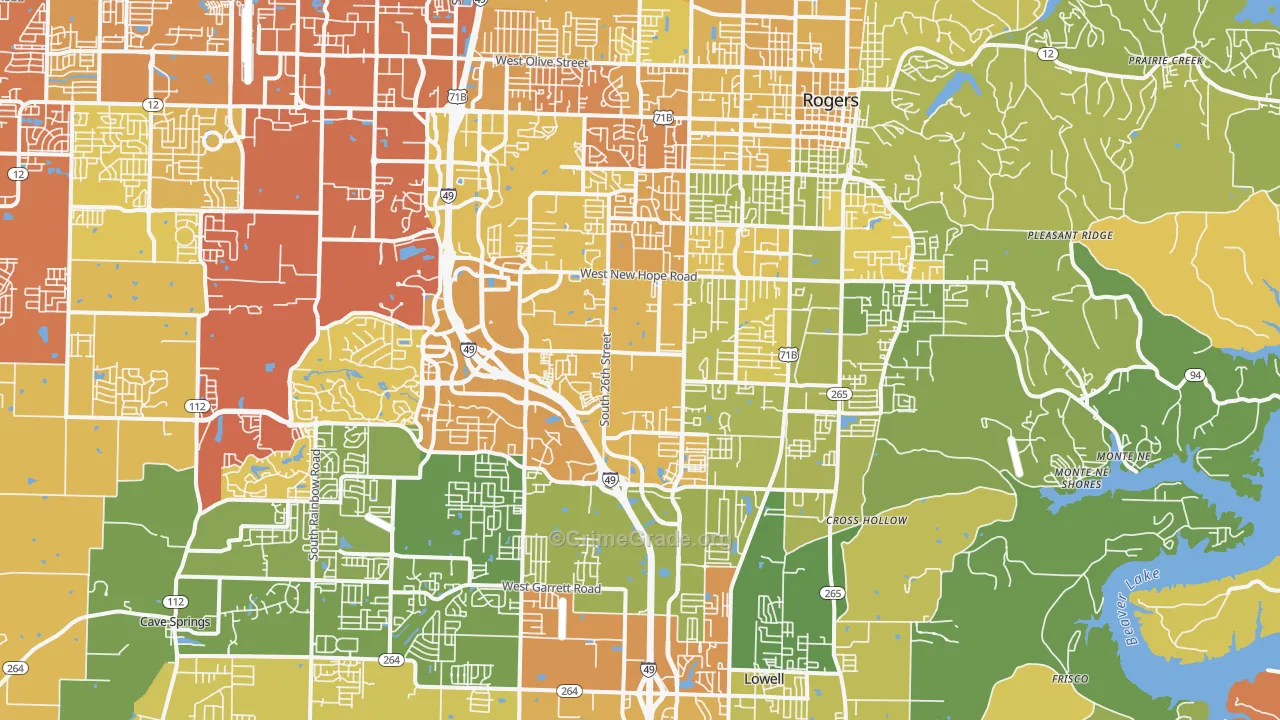 72758, AR Map of Vehicle Theft Rates