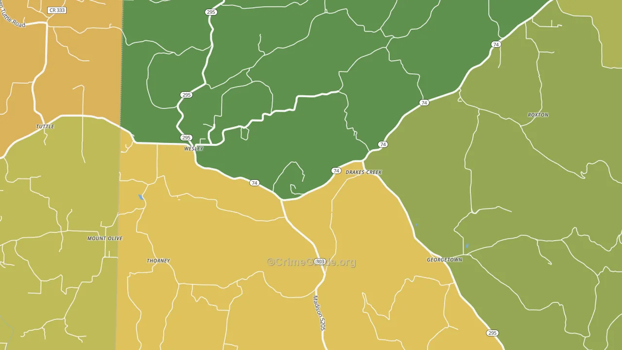 72773, AR Map of Vehicle Theft Rates
