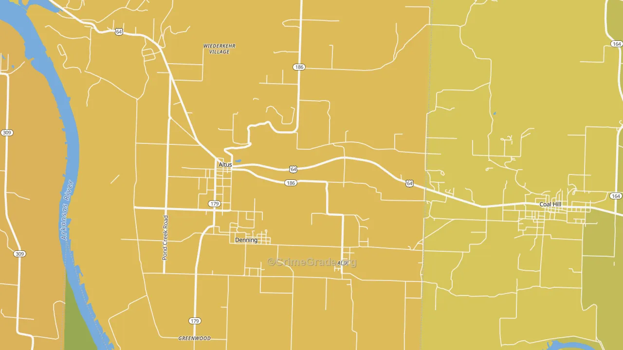 72821, AR Map of Vehicle Theft Rates