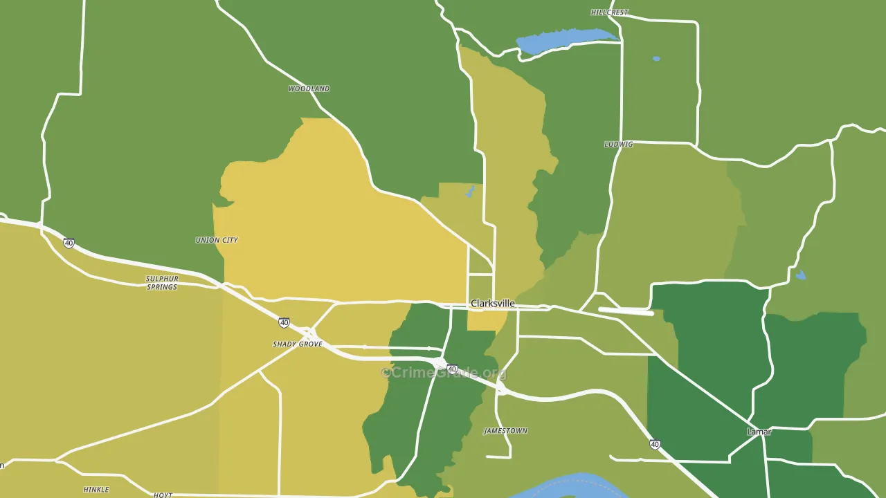 72830, AR Map of Vehicle Theft Rates