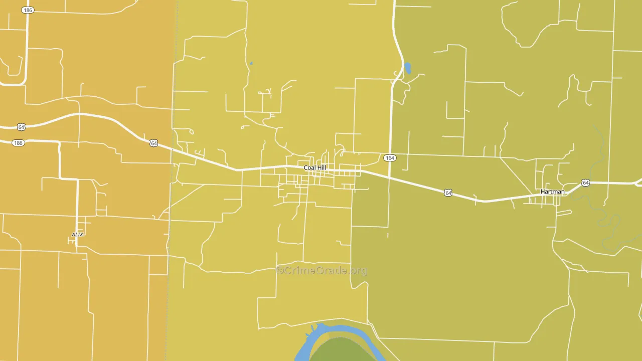 72832, AR Map of Vehicle Theft Rates
