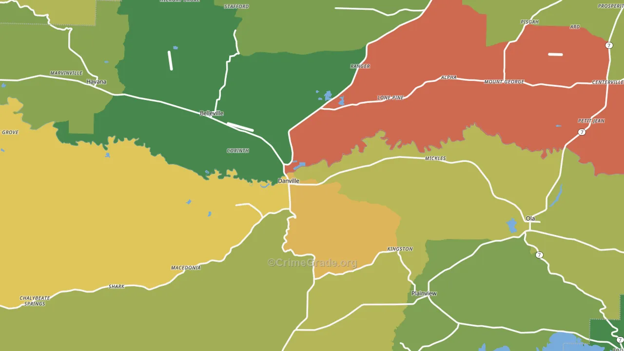 72833, AR Map of Vehicle Theft Rates