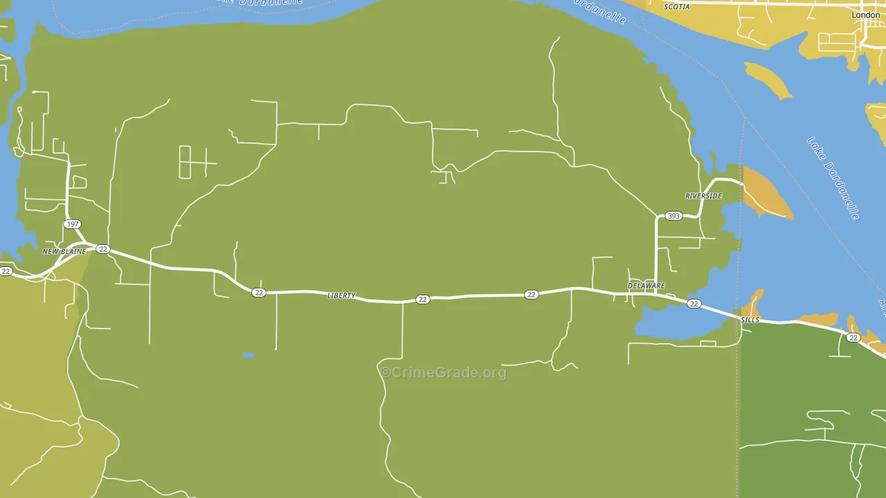 72835, AR Map of Vehicle Theft Rates