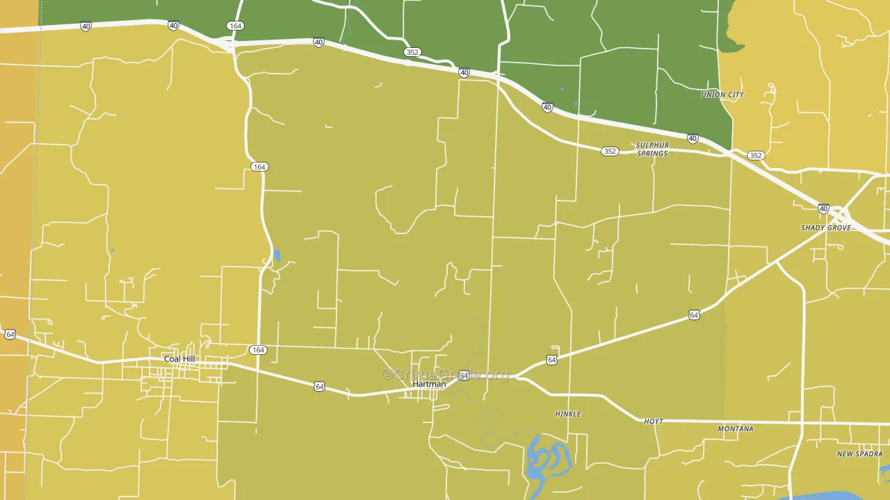 72840, AR Map of Vehicle Theft Rates