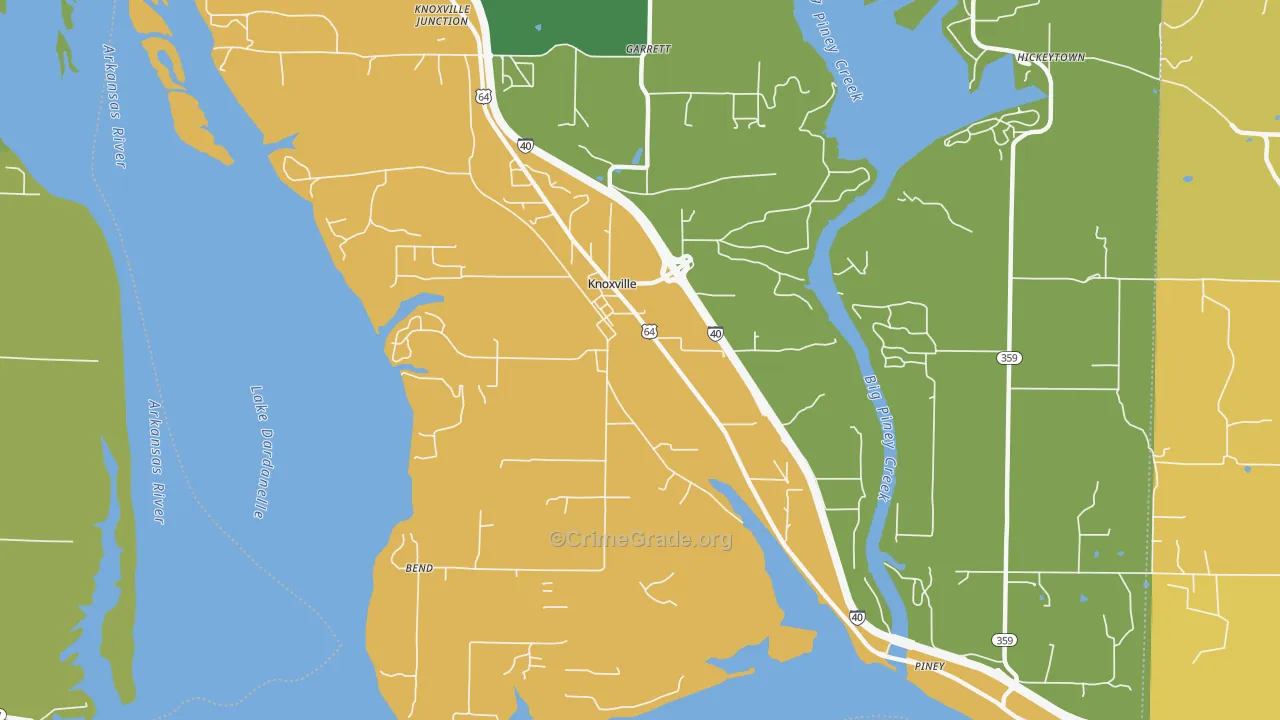 72845, AR Map of Vehicle Theft Rates