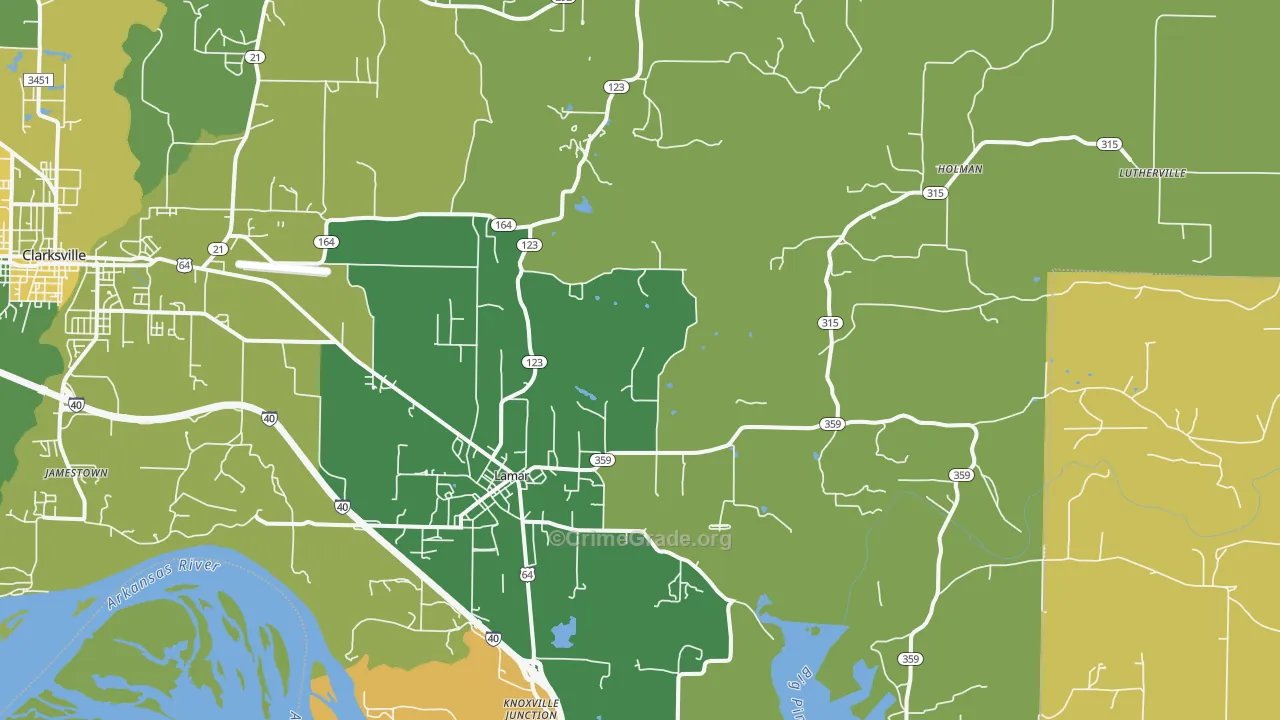 72846, AR Map of Vehicle Theft Rates