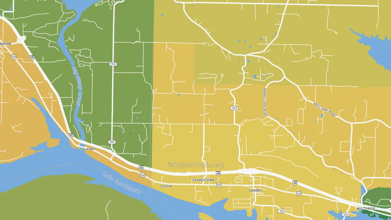72847, AR Map of Vehicle Theft Rates