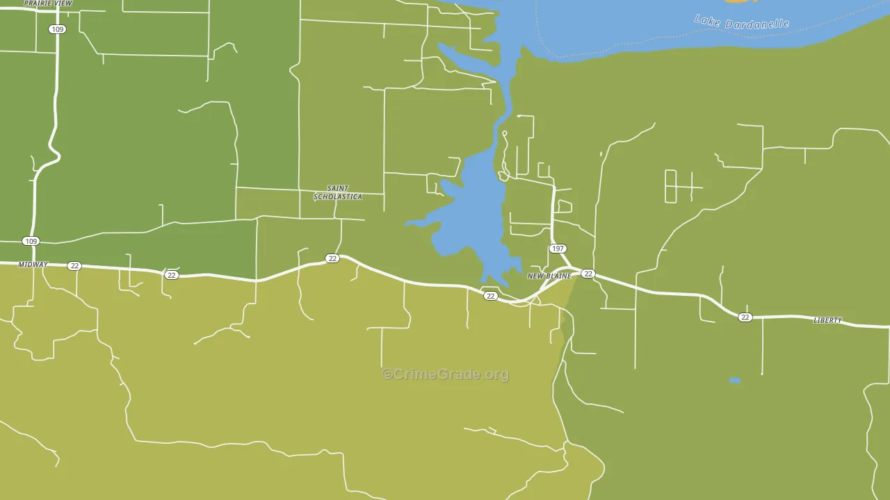 72851, AR Map of Vehicle Theft Rates