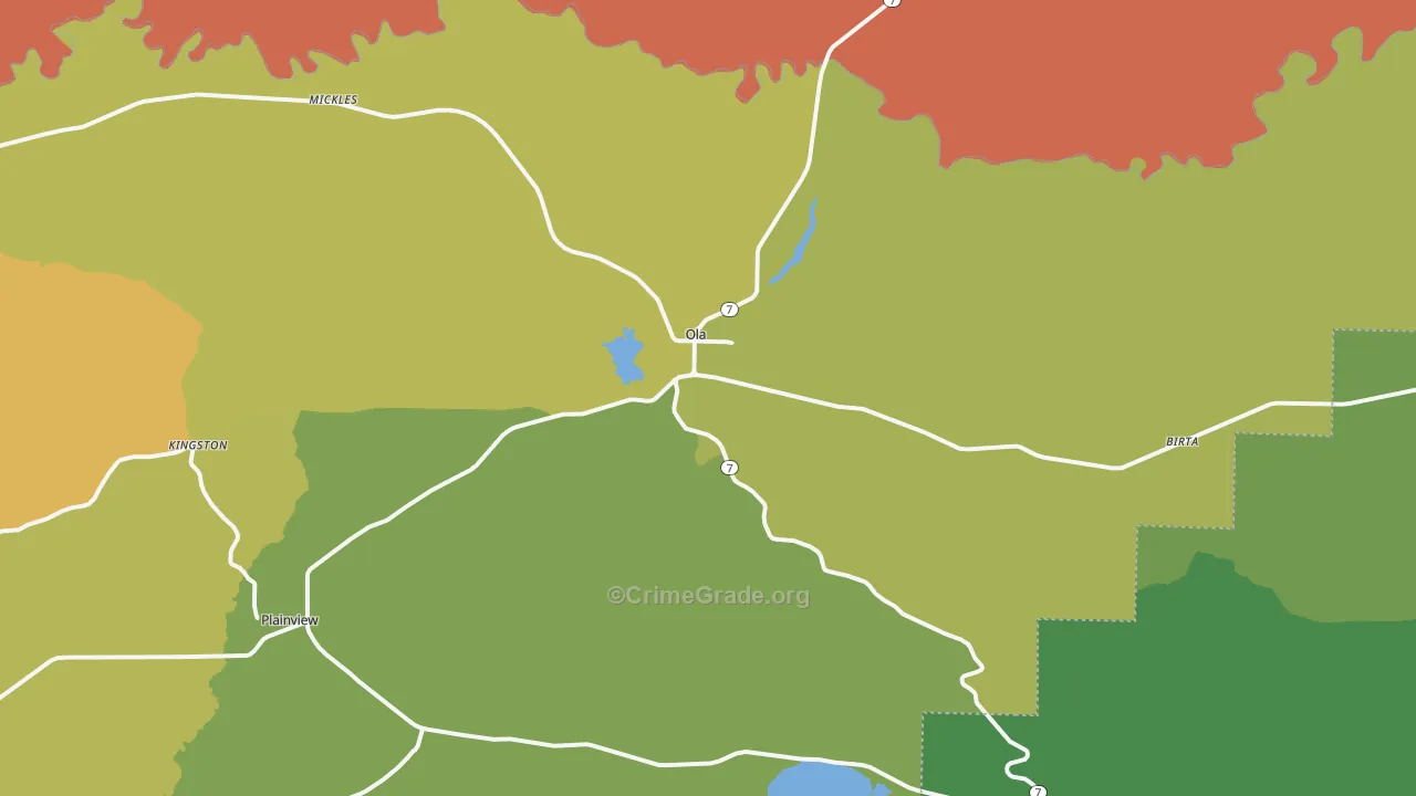 72853, AR Map of Vehicle Theft Rates