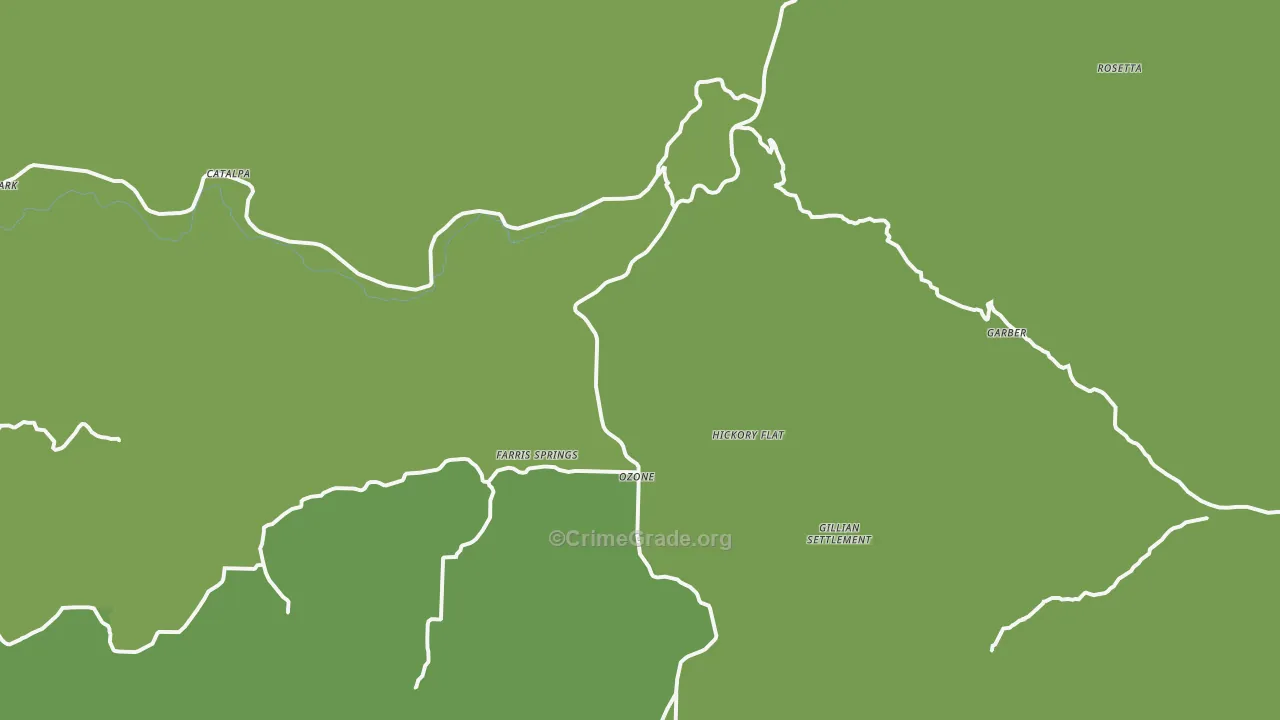72854, AR Map of Vehicle Theft Rates