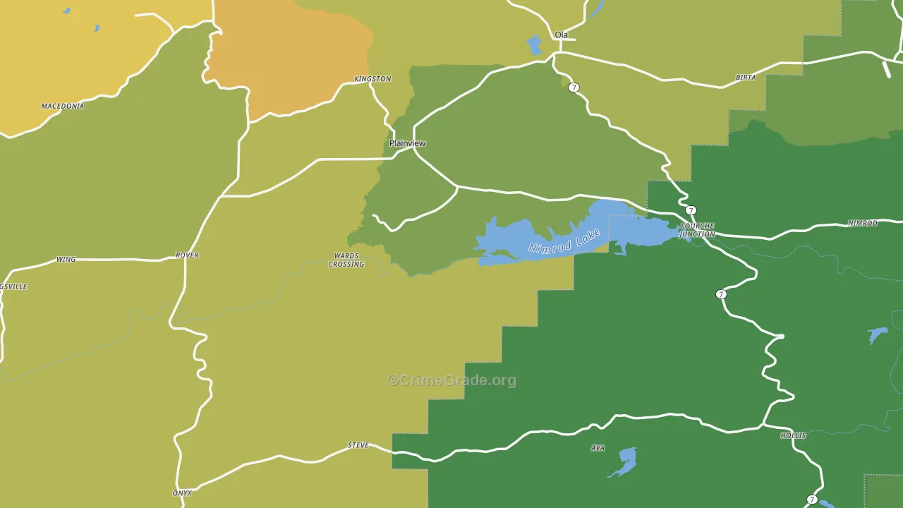 72857, AR Map of Vehicle Theft Rates