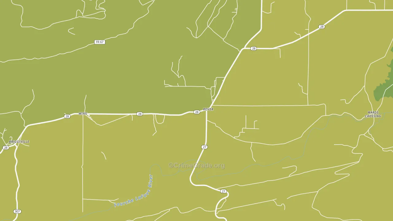 72860, AR Map of Vehicle Theft Rates