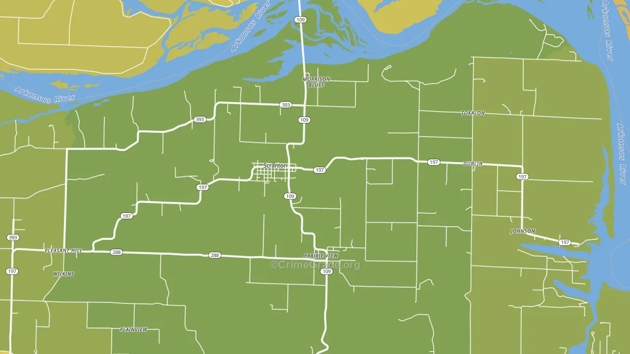 72863, AR Map of Vehicle Theft Rates