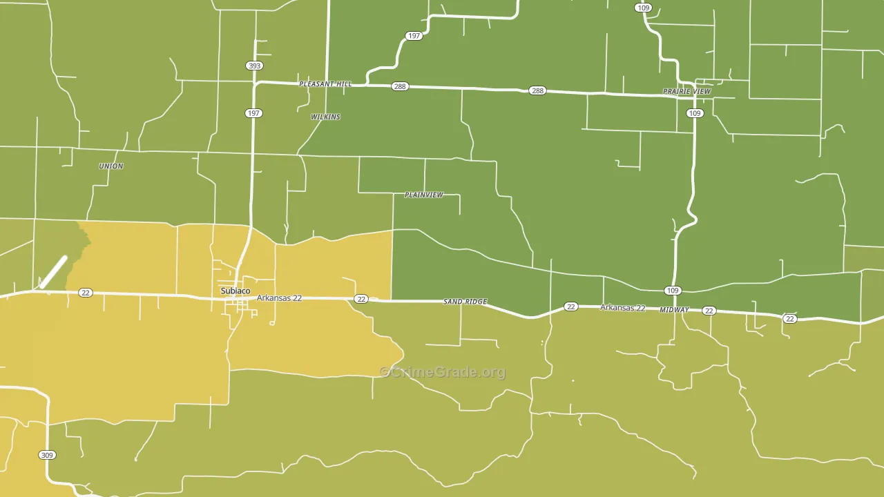 72865, AR Map of Vehicle Theft Rates