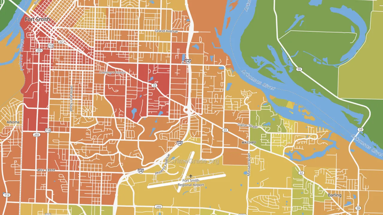 72903, AR Map of Vehicle Theft Rates