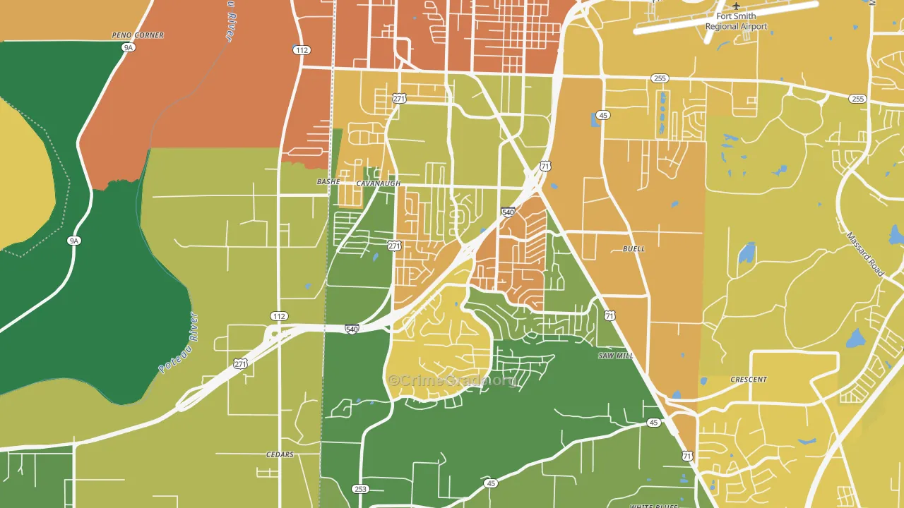 72908, AR Map of Vehicle Theft Rates