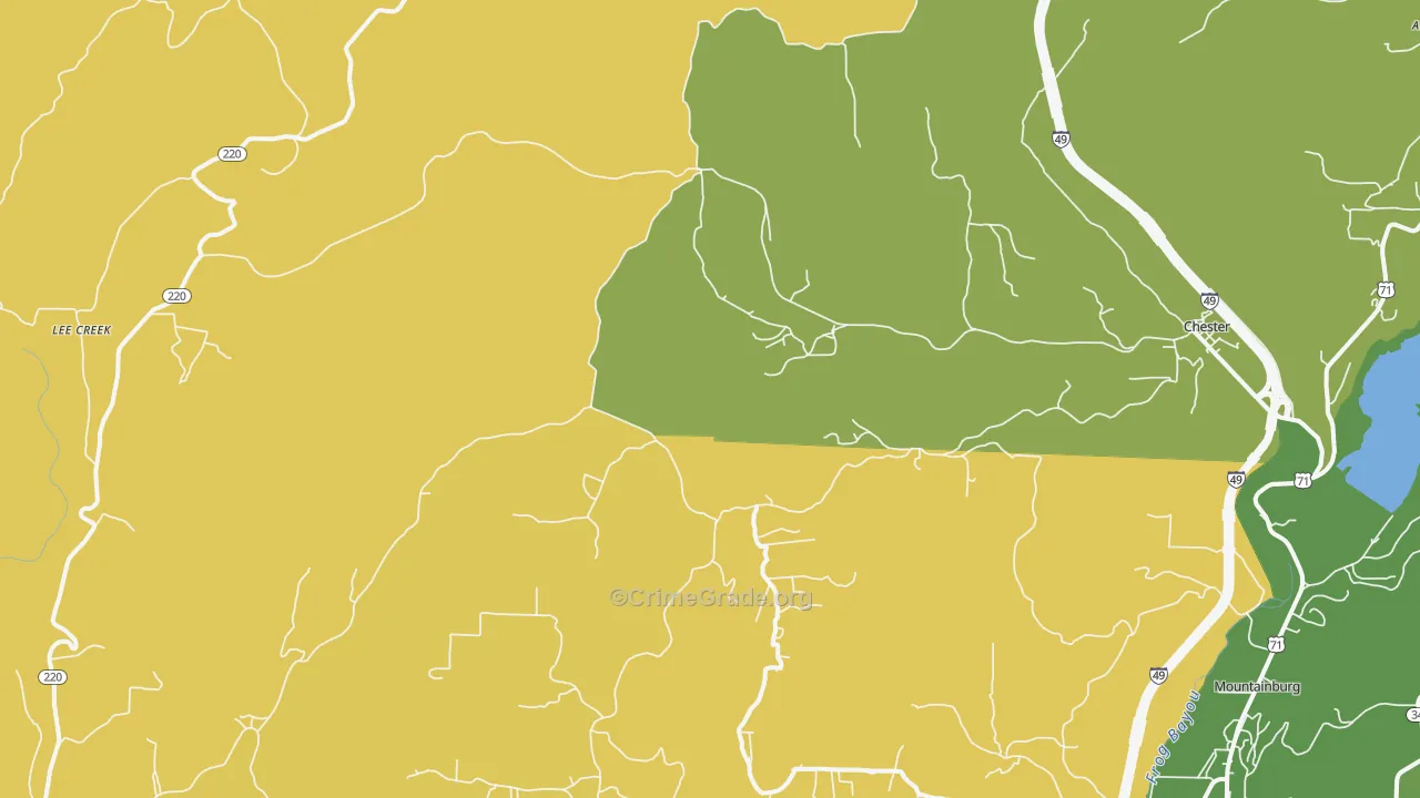 72934, AR Map of Vehicle Theft Rates