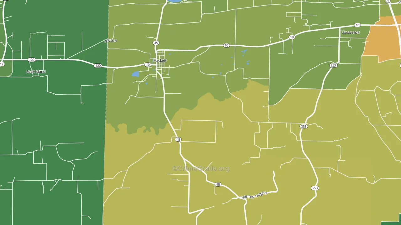 72937, AR Map of Vehicle Theft Rates
