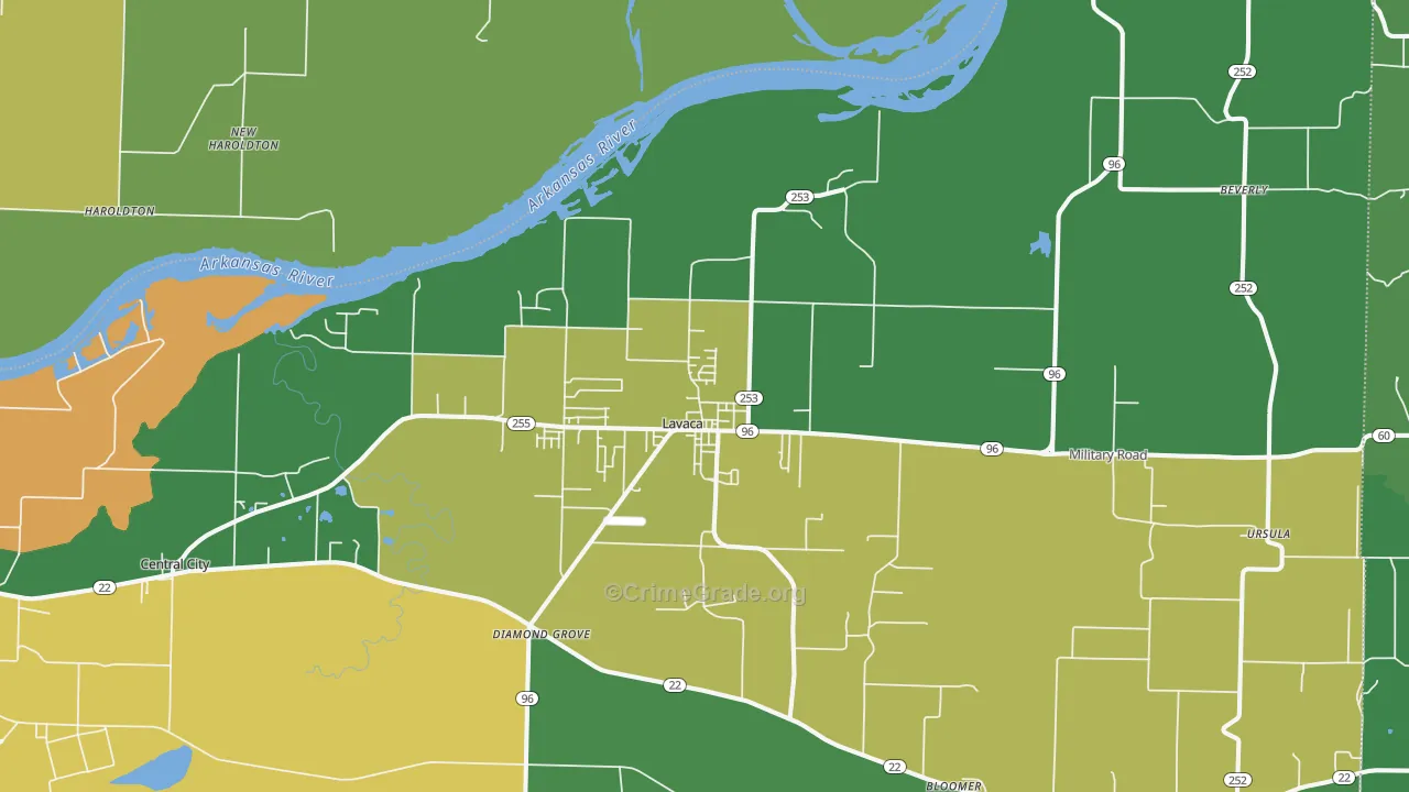 72941, AR Map of Vehicle Theft Rates