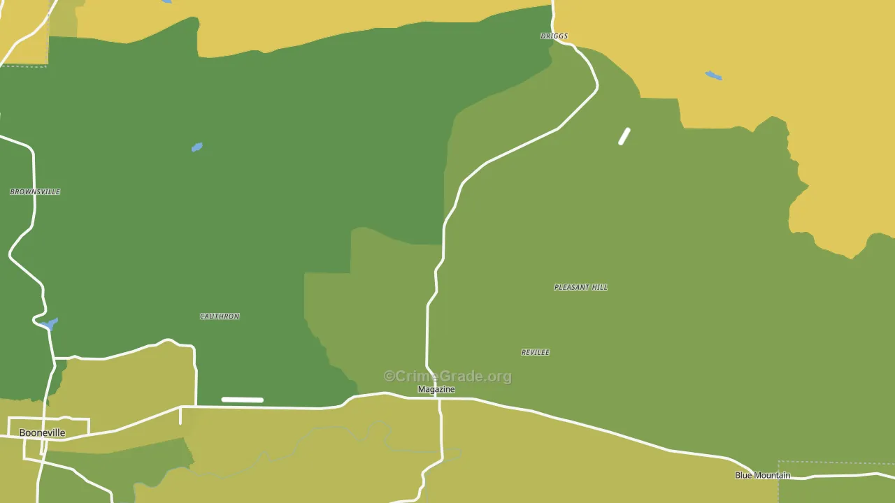 72943, AR Map of Vehicle Theft Rates