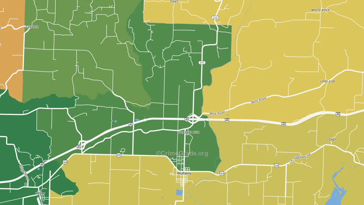 72947, AR Map of Vehicle Theft Rates