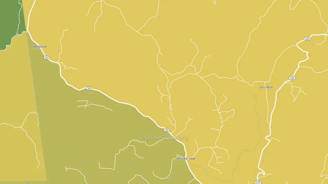 72948, AR Map of Vehicle Theft Rates