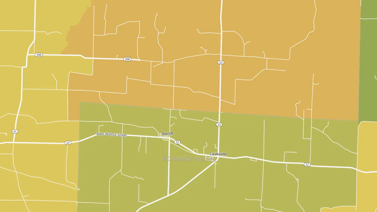 72951, AR Map of Vehicle Theft Rates