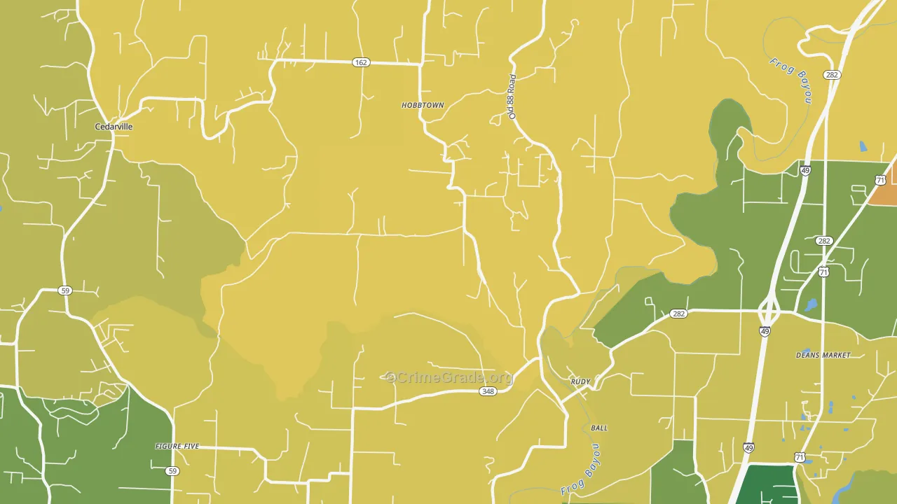 72952, AR Map of Vehicle Theft Rates