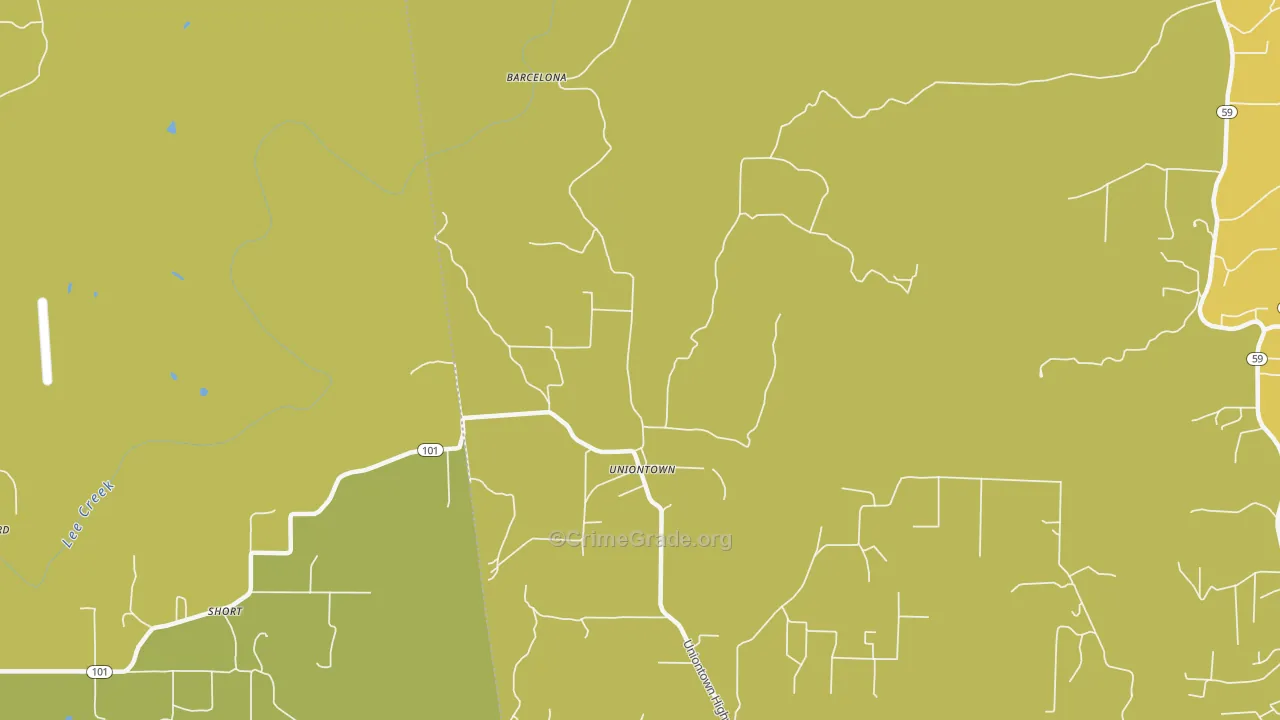 72955, AR Map of Vehicle Theft Rates