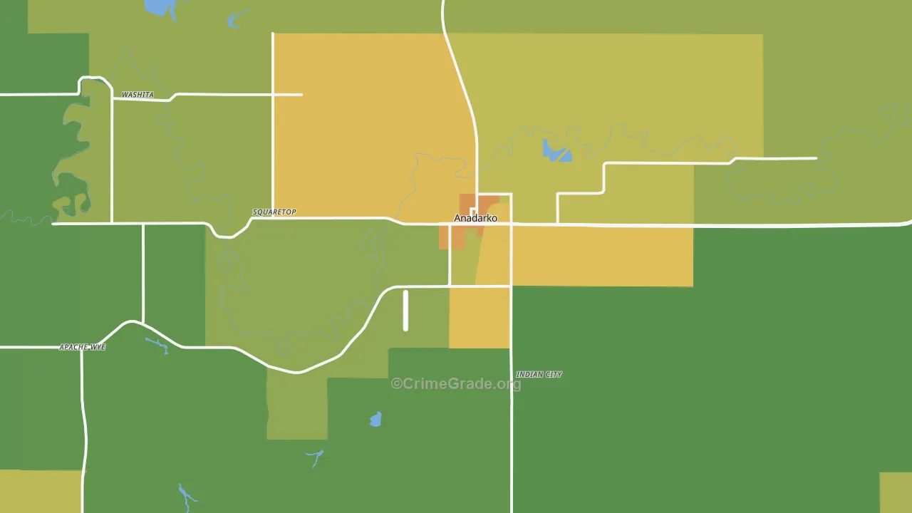 73005, OK Map of Vehicle Theft Rates