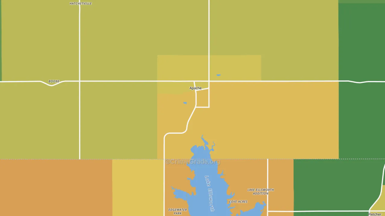 73006, OK Map of Vehicle Theft Rates