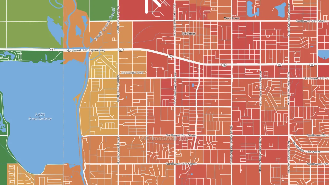 73008, OK Map of Vehicle Theft Rates