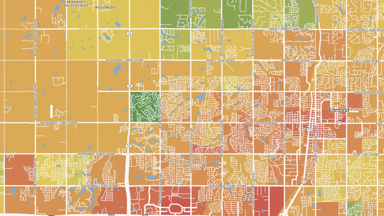 73012, OK Map of Vehicle Theft Rates