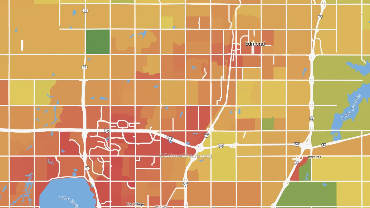 73013, OK Map of Vehicle Theft Rates