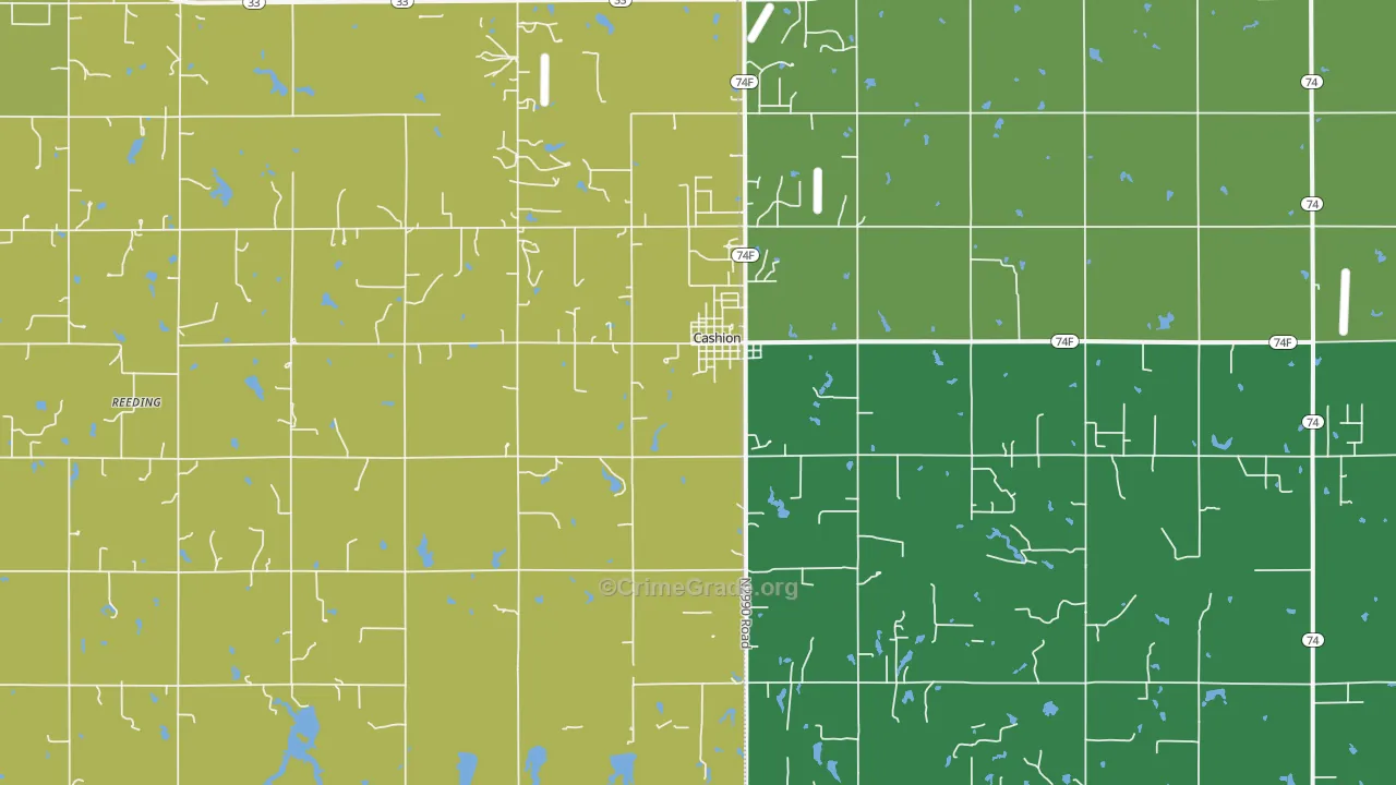73016, OK Map of Vehicle Theft Rates