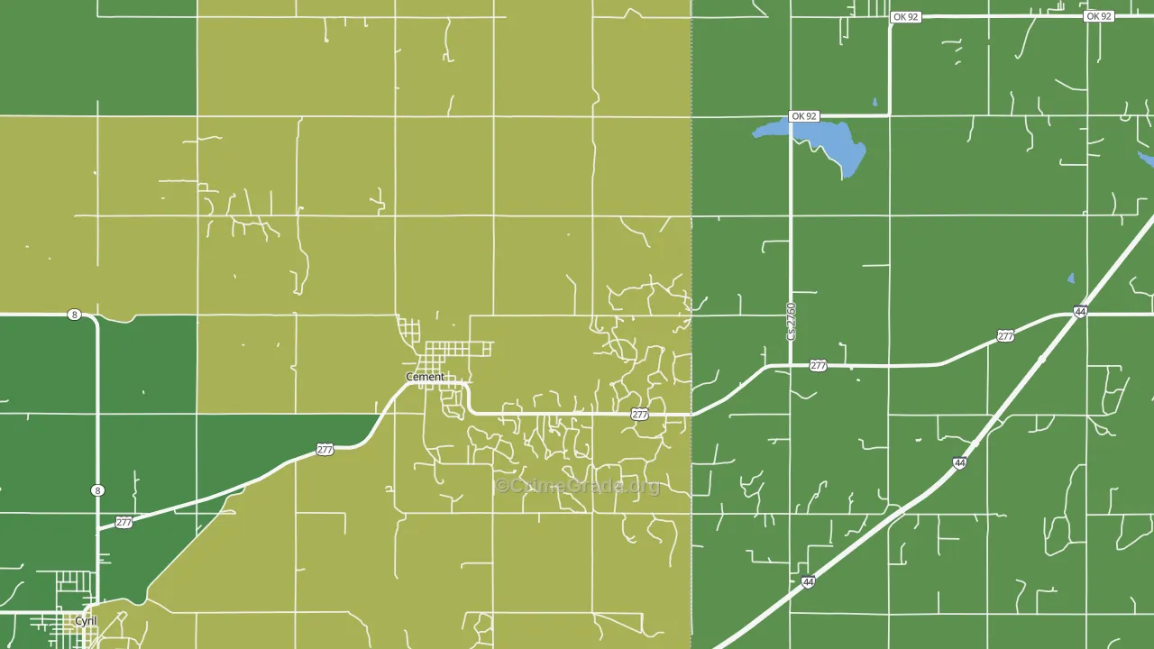 73017, OK Map of Vehicle Theft Rates