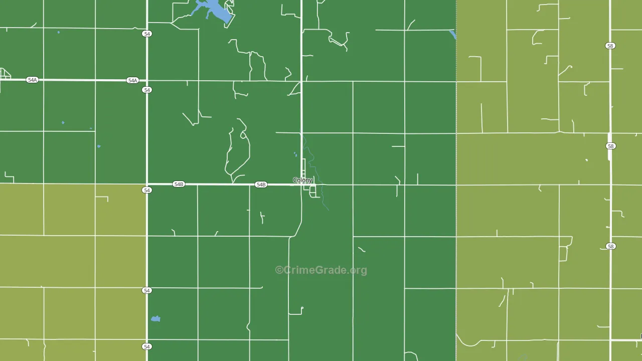 73021, OK Map of Vehicle Theft Rates