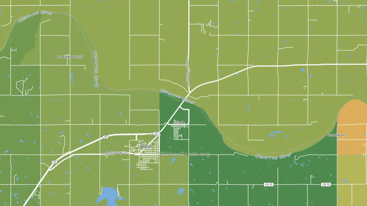 73027, OK Map of Vehicle Theft Rates