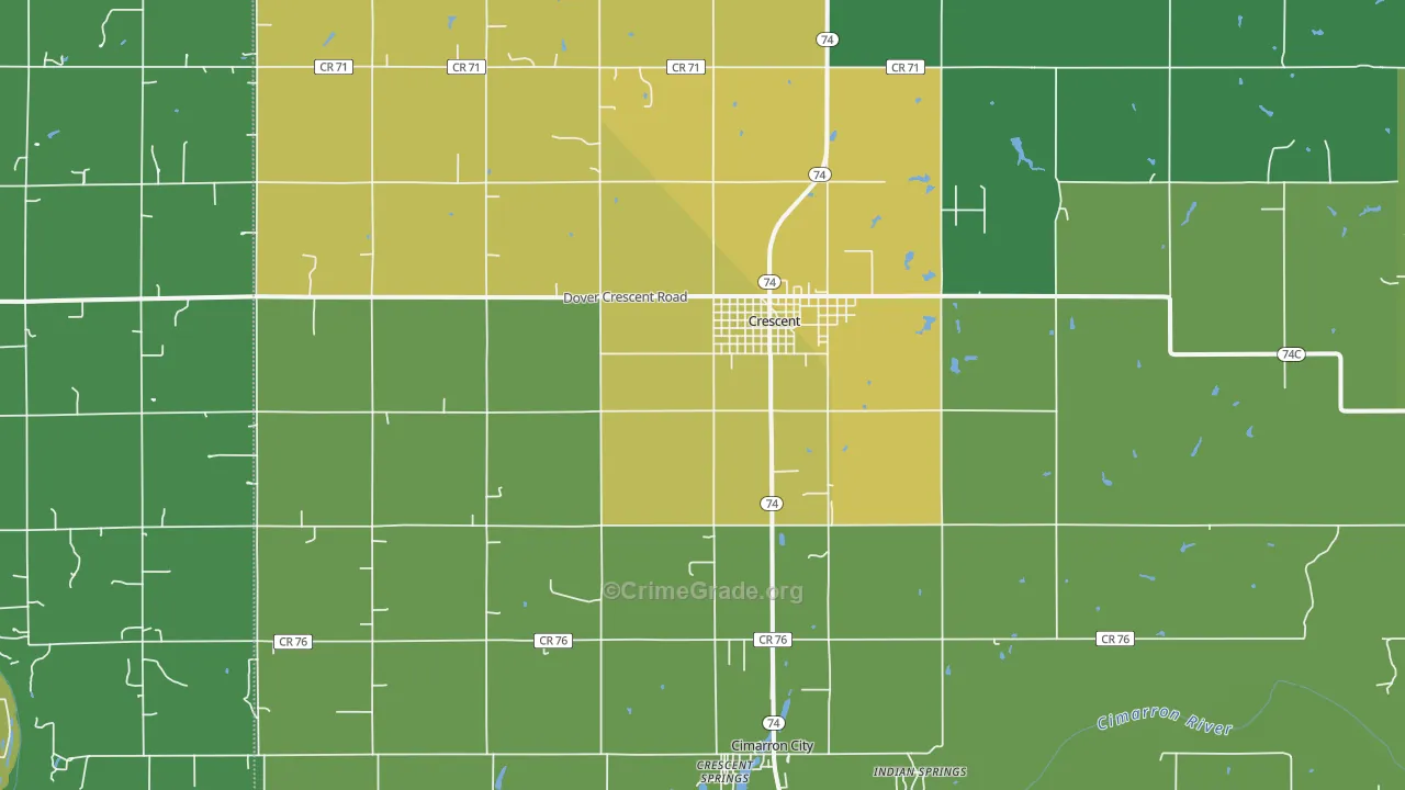 73028, OK Map of Vehicle Theft Rates