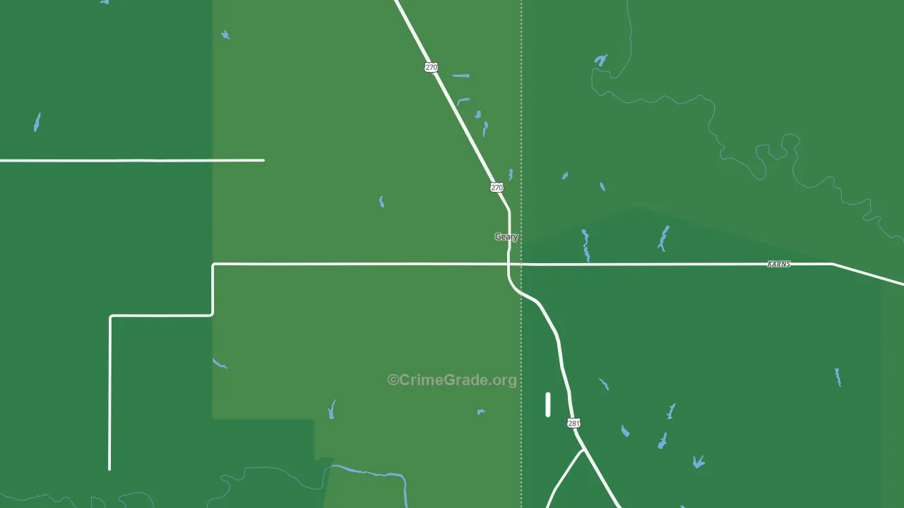 73040, OK Map of Vehicle Theft Rates