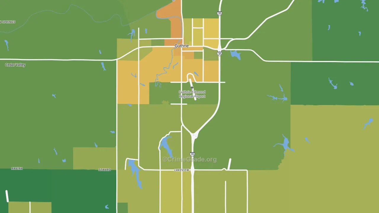 73044, OK Map of Vehicle Theft Rates