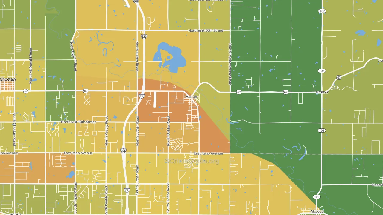 73045, OK Map of Vehicle Theft Rates