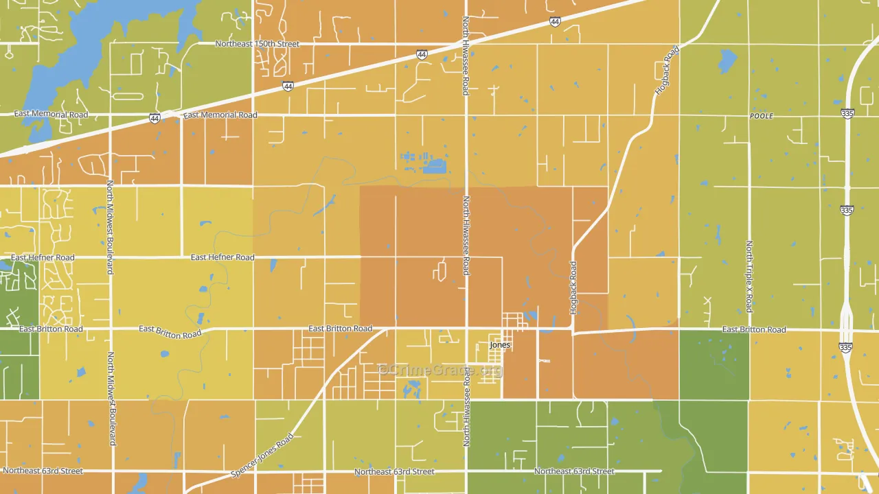 73049, OK Map of Vehicle Theft Rates
